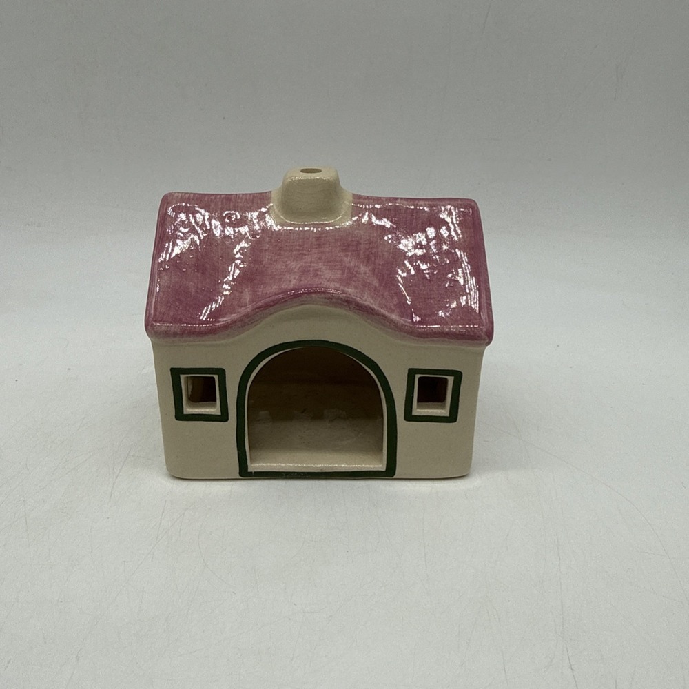 Ursula Leyk Lichthaus German Tea Light Candle House 1988 Pink Roof